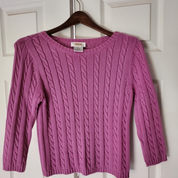 Talbots Cable Knit Sweater Petite - Picture 3 of 5